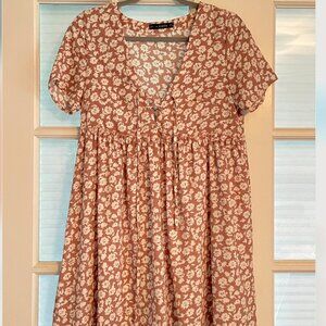 Pink and White Floral Mini Dress